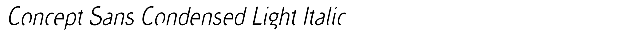Concept Sans Condensed Light Italic image